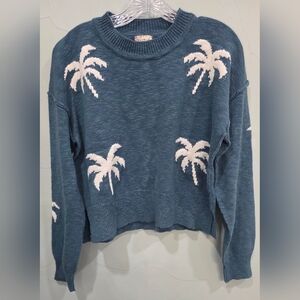 Blue Palm Tree Sweater